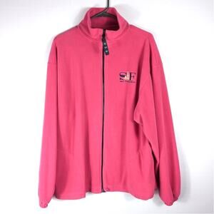 USA Made SF San Francisco Embroidered Pink Fleece Jacket XL Full Zip Warm Cozy